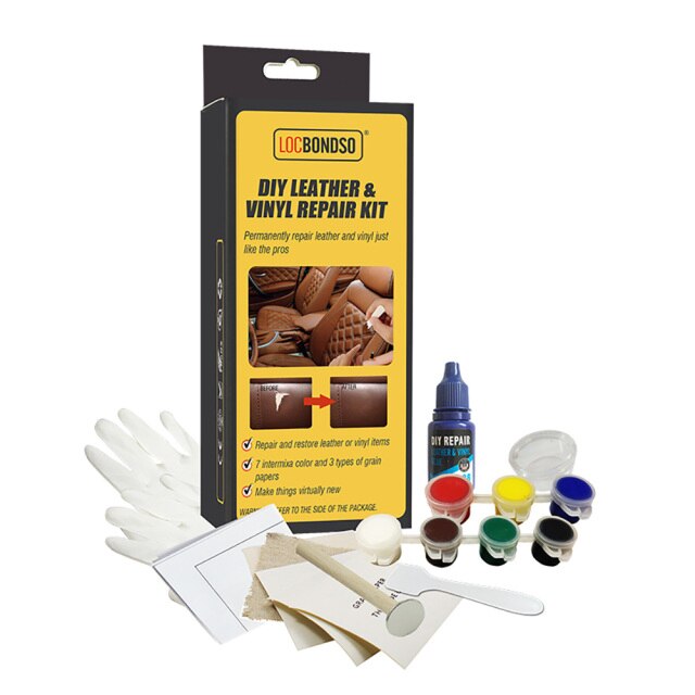 Diy Lederen Vinyl Reparatie Kit Patch Stof Gereedschap Restorer Scratch Crack Reparatie Voor Autostoel Thuis Couch Bekleding Boot: Default Title
