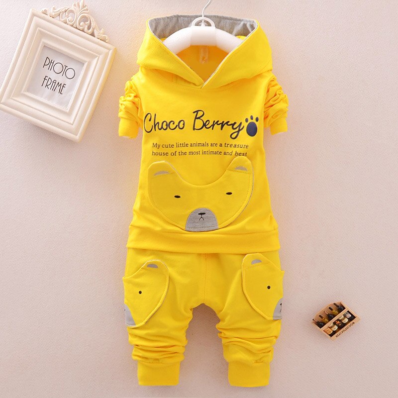 Conjuntos de ropa de bebés Bear Leader, ropa de invierno para niños, ropa deportiva a rayas para niños, conjunto de ropa para niños, conjuntos de primavera para niños: AH2036 yellow / 4T