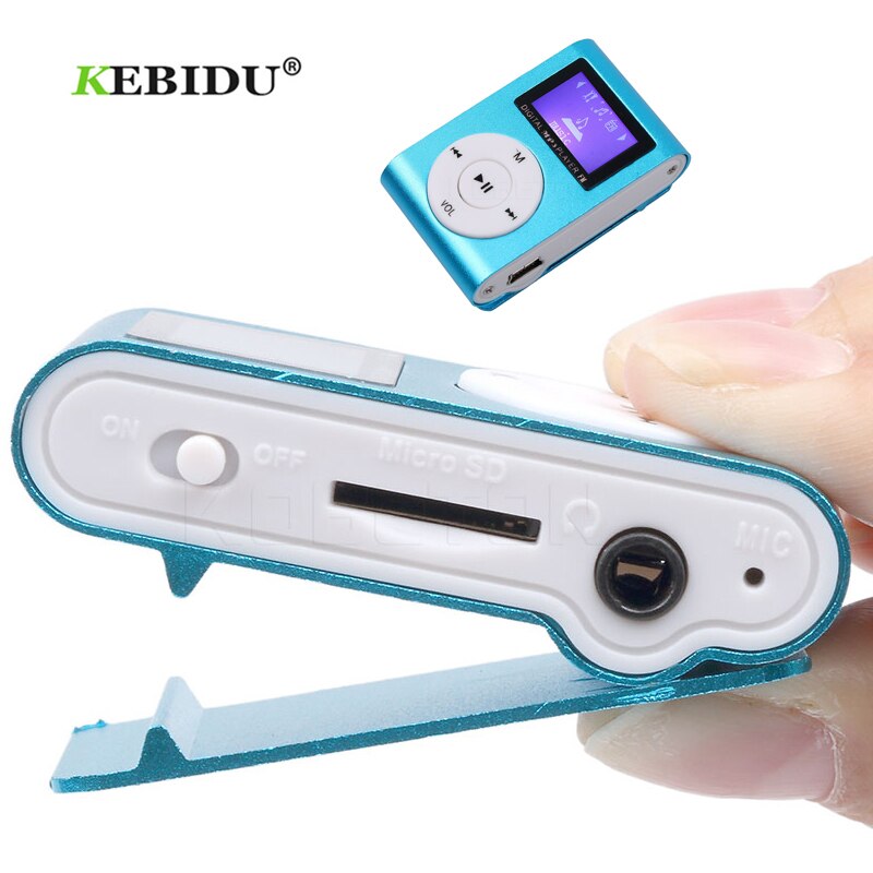 Kebidu MP3 Speler Usb Clip Mini Lcd-scherm Ondersteuning 32 Gb Micro Sd Tf Card Digitale Auto MP3 Speler + oortelefoon + Usb Kabel
