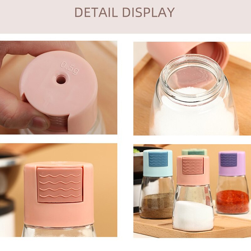 0.5g Metering Salt Shaker Push Sugar Bottle Spice Pepper Shaker Duster Salt Dispenser Seasoning Organizer Condiment Dispenser