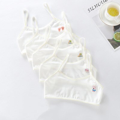 Meisjes bh ondergoed lingerie kinderen tieners tieners jonge adolescenten 6-12 jaar student katoen dubbel dek effen kleur 1 stuk sport: Geel
