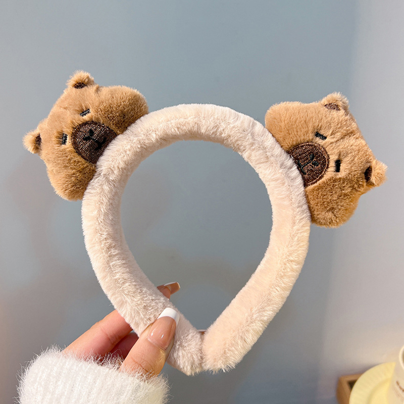 Cute Cartoon Capybara Headband para mulheres e meninas, doce versátil Hairbands, requintado Hairbands, acessórios engraçados do cabelo, presentes de aniversário: Rosa