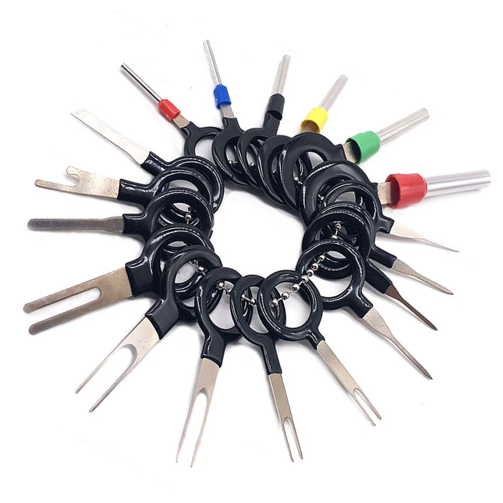 Kit de extracción de terminales de coche, herramientas de reparación de terminales eléctricos, Conector de crimpado de cableado, Extractor de Pin, 11/18/36 Uds.