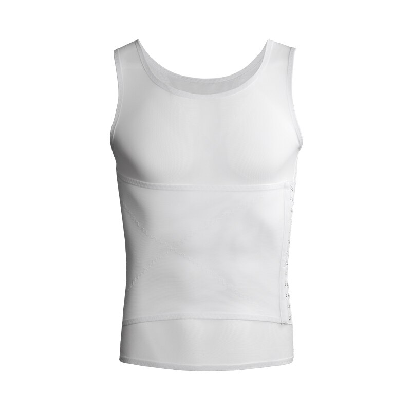 Men's Abdomen, Chest And Back, Lightweight Mesh Breathable Body Shaping Vest: WHITE / XXXL