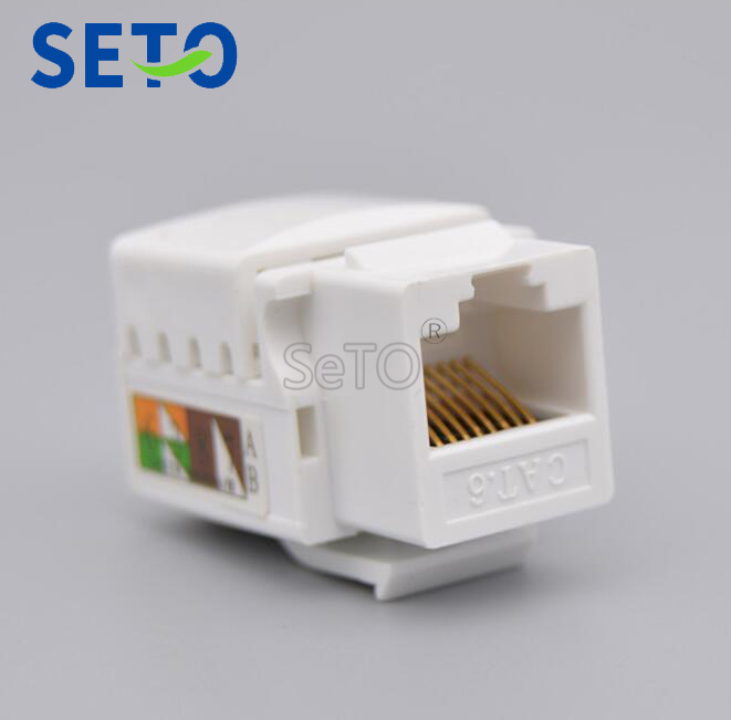 SeTo RJ45 Cat6 de red Gigabit módulo Lan Cat6 conector Keystone para placa de pared hembra