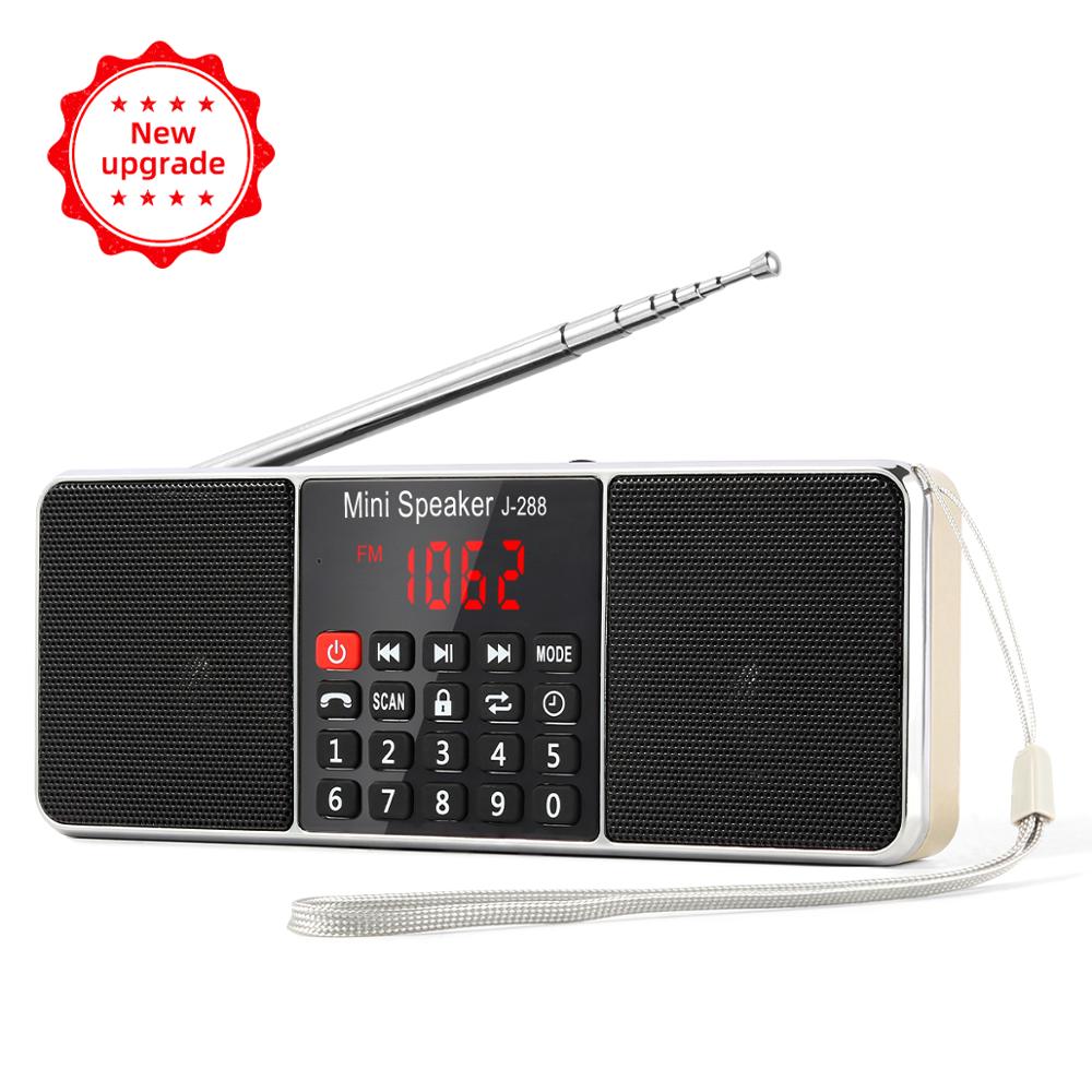 PRUNUS J288 Portable rechargeable Radio AM FM Stereo radio Receiver Bluetooth Speaker Support TF Card USB-disk AUX MP3 play