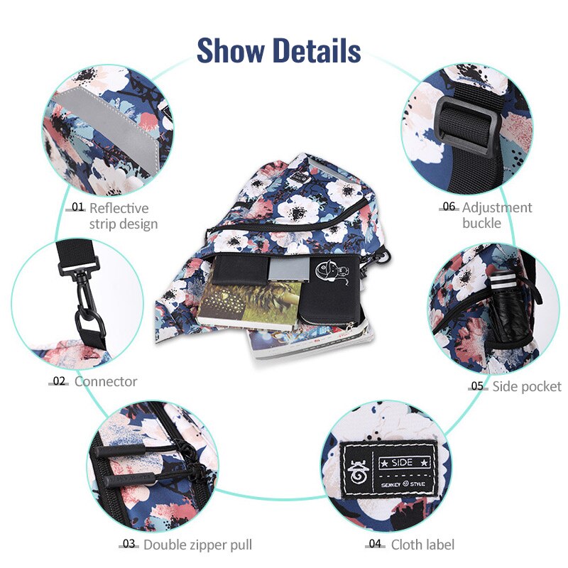 Senkey nova moda estilingue bolsa de ombro à prova dwaterproof água saco crossbody para mulheres saco peito viagem menina grande capacidade pacote peito feminino