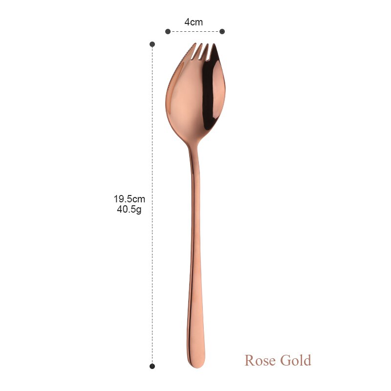 1PCS 3 EM Sporks 1 Design Criativo Ferramentas de Cozinha Utensílios de mesa de Aço Inoxidável Garfo de Sobremesa Colher Utensílios de Frutas Salada de Macarrão: Rose Gold-1PCS