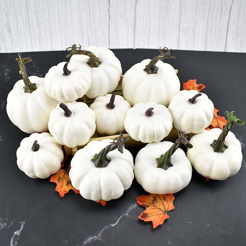12pcs/set Halloween Artificial Mini Foam Pumpkin Simulation Props Party Decor Simulation Pumpkin Model Halloween DIY Craft