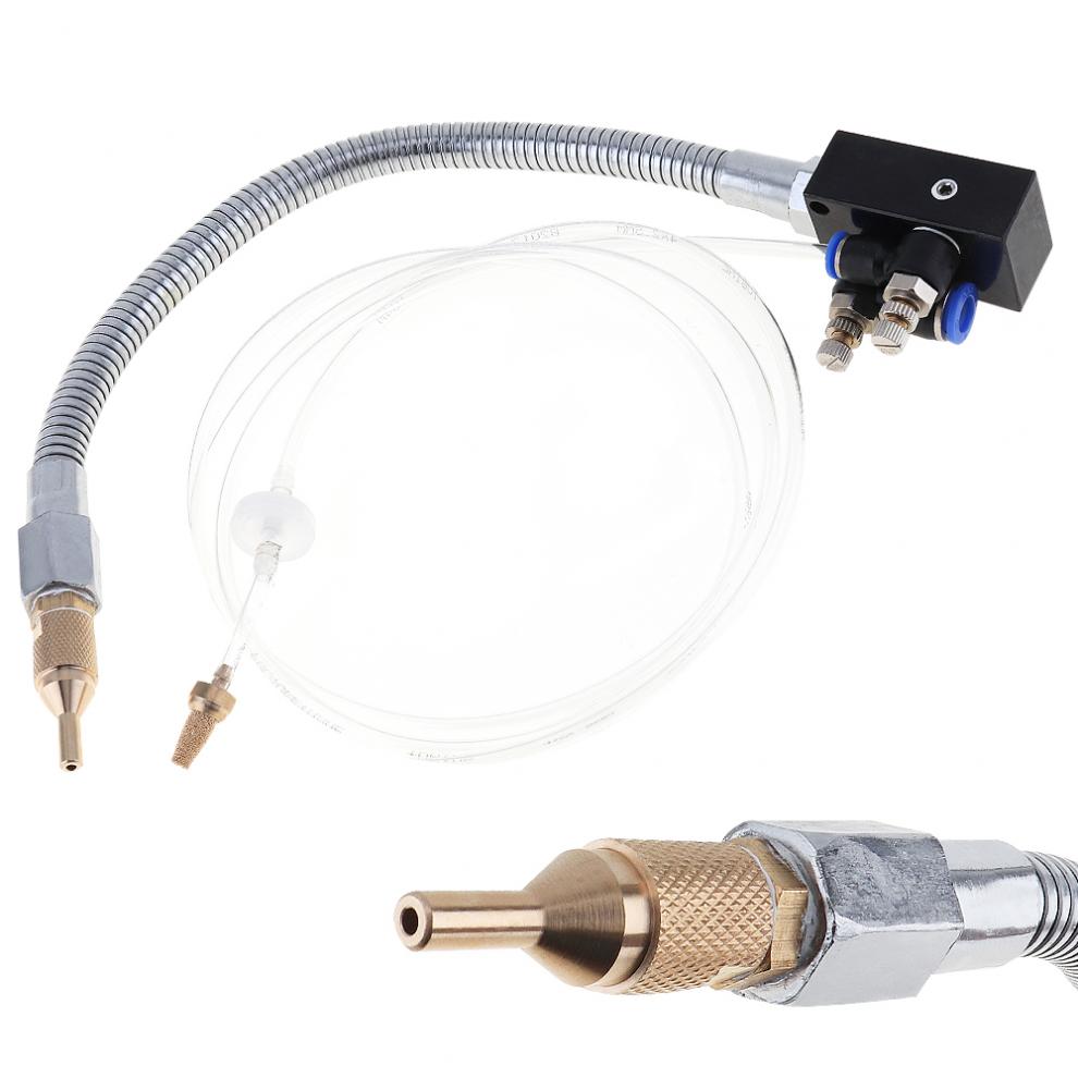 1set Precision Mist Coolant Lubrication Spray System with Check Valve and Stainless Steel Flexible Pipe