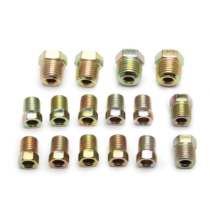 Brake Pipe Hose Roll Tube Coil Brake Line Tubing Durable 25 Inch Kit Copper Piping Tube With 16 Tube Nuts for Car Vehicle Auto