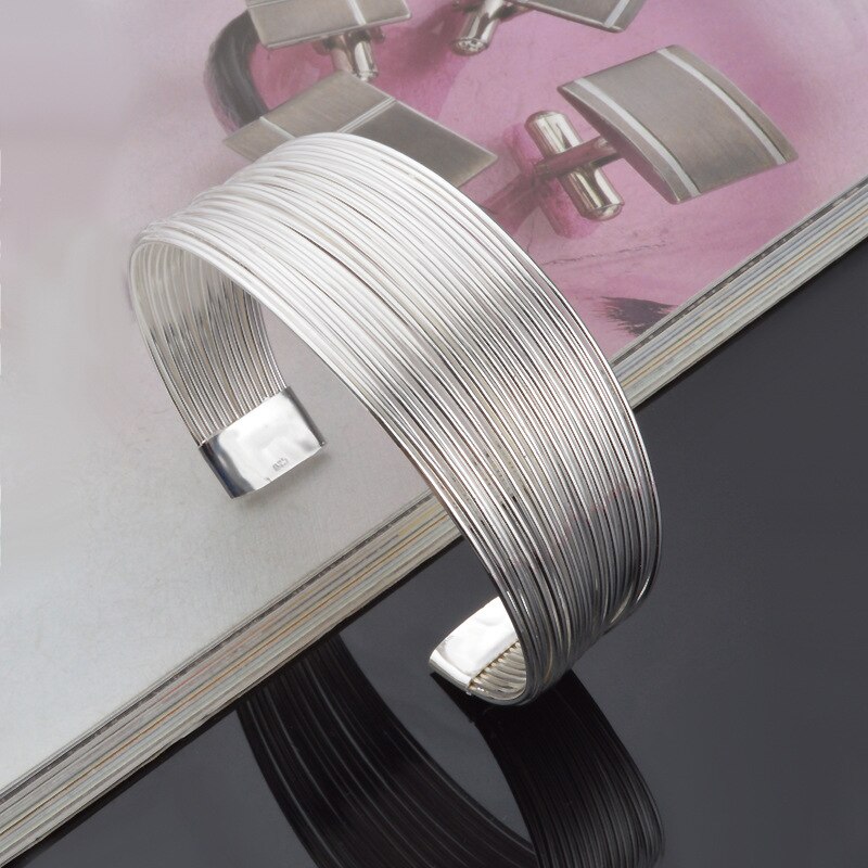 Multi-linie Armband Silber Überzogene Armbänder & Armreifen Für Frauen Schmuck Pulseiras Femme Pulseras Pulseira Bileklik Jonc