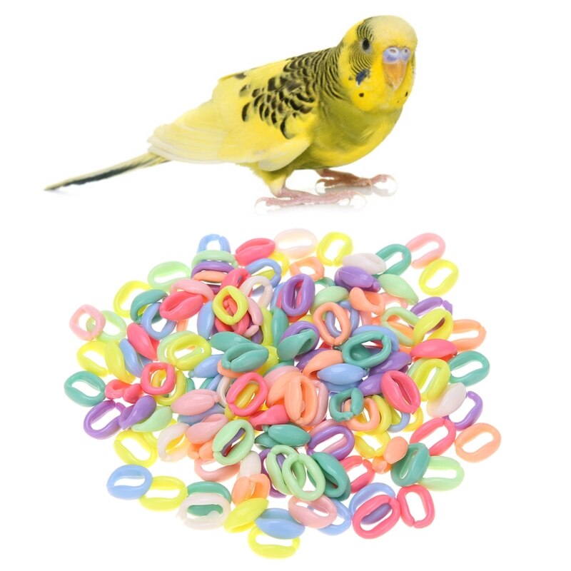 100Pcs/Pack Parrot Foot Toys C Chain Links Bird Stand Chain Bird DIY Clips Hooks GXMA