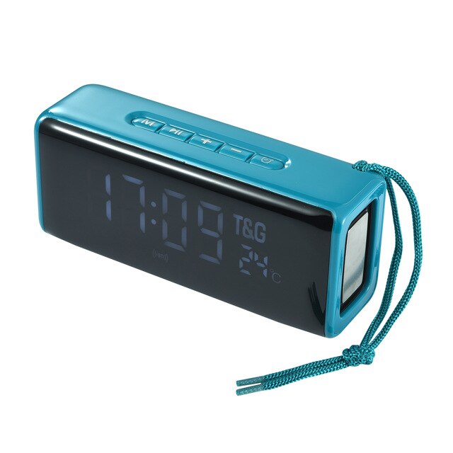 TWS Bluetooth Speaker HI-FI Portable Column Wireless Bluetooth Column Clock Alarm Speakers Music Center Sound Box TF Radio Udisk: green