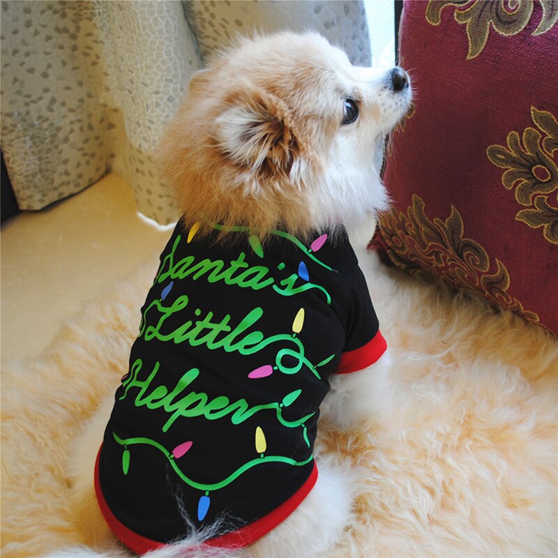 Christmas Dog Clothes For Small Dog Autumn Winter T-shirt Cute Dog Shirt Pet Clothes Pet Xmas Costumes Winter shirt