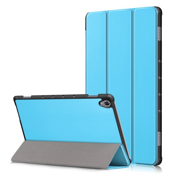 GLIGLE Magnet leather Case Cover for Huawei MediaPad M6 10.8 tablet shell +Screen film+touch pen: sky blue