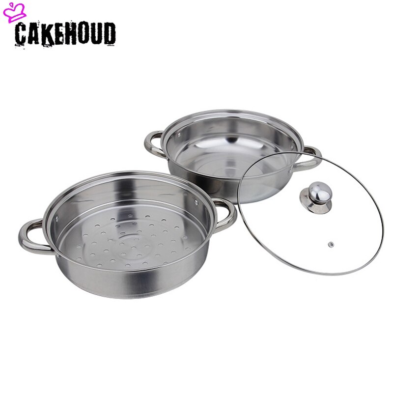 28cm De Acero Inoxidable Vaporera De Alimentos Vegetales Utensilios De Cocina Tapa De Vidrio Olla Caliente Accesorios De Cocina