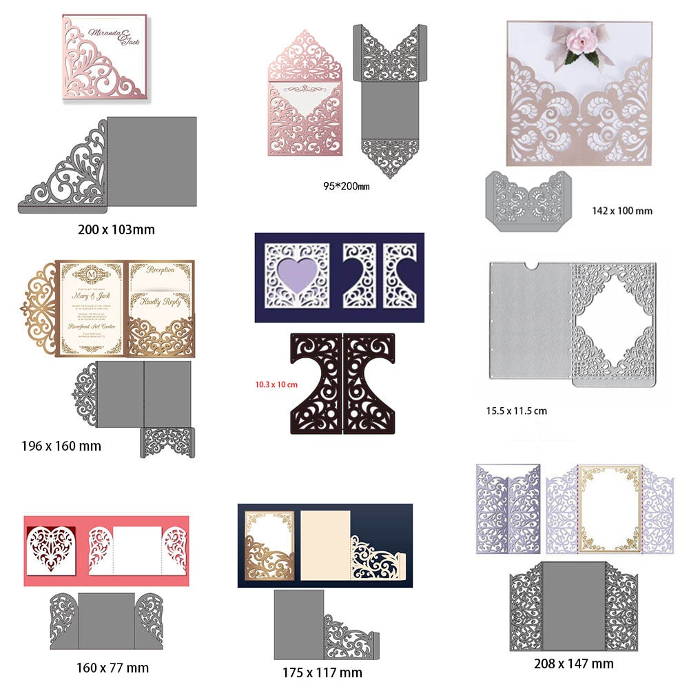 Wedding Invitation Dies Metal Cutting Dies Scrapbooking Valentine's Day Decoration Craft Dies Cut for Card Making