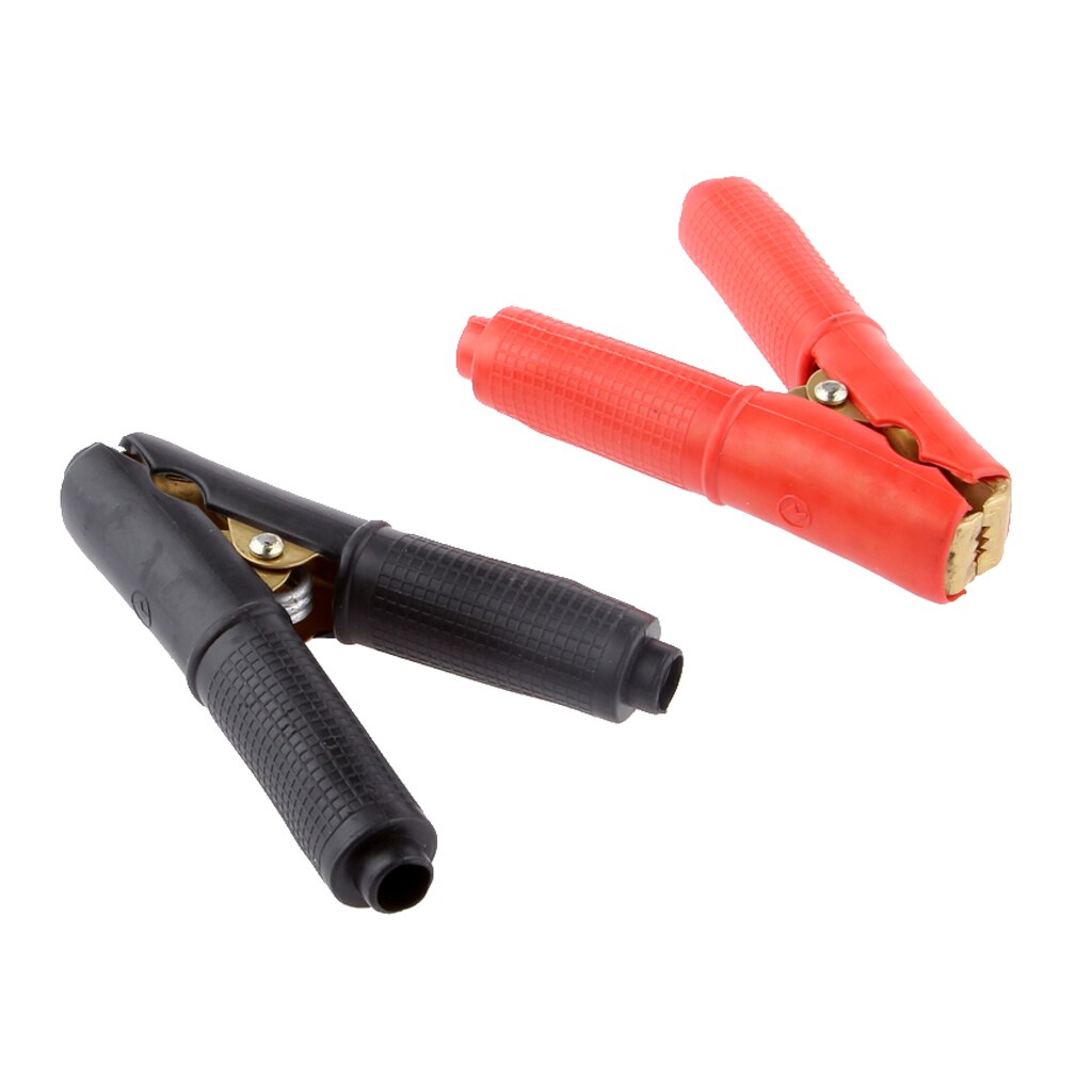 Par rojo/Negro 200A abrazaderas aisladas batería de coche de cobre pinza de Cable de prueba de cocodrilo Negativo Positivo