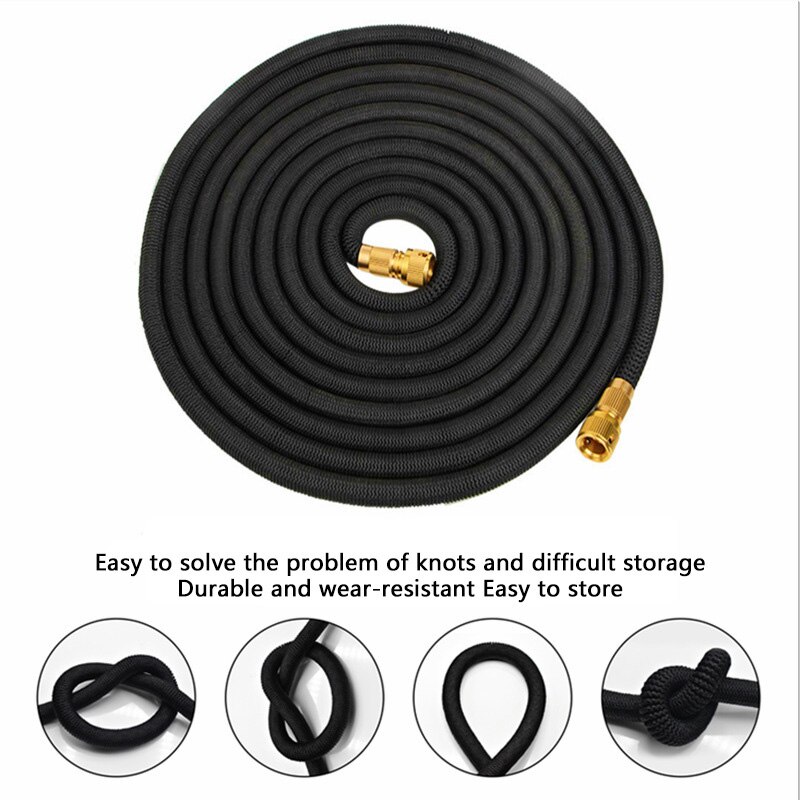 Extra Long High Elastic Retractable High Pressure Water Hose Car Wash Garden Watering Light Hose Cleaning Tool (5 - 15 M)