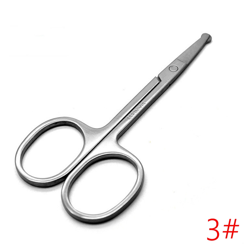 Tijeras de manicura para cutículas, tijeras de acero inoxidable para maquillaje de uñas, redondas y afiladas, para cejas, pequeñas, microherramientas cosméticas