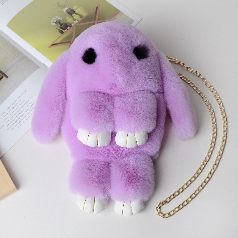 Mode Vrouwelijke Konijn Tas Imitatie Bont Messenger Portemonnee Portemonnee Keten Schoudertas Dames Handtas