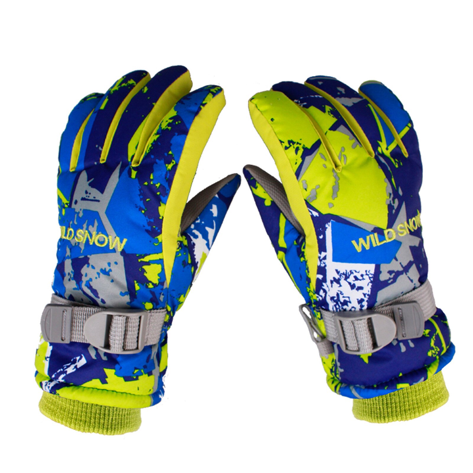 Kids Print Ski Handschoenen Winter Sneeuw Pols Dikker Mitten Jongens En Meisjes Warm Sneeuw Snowboard Winddicht Handschoenen