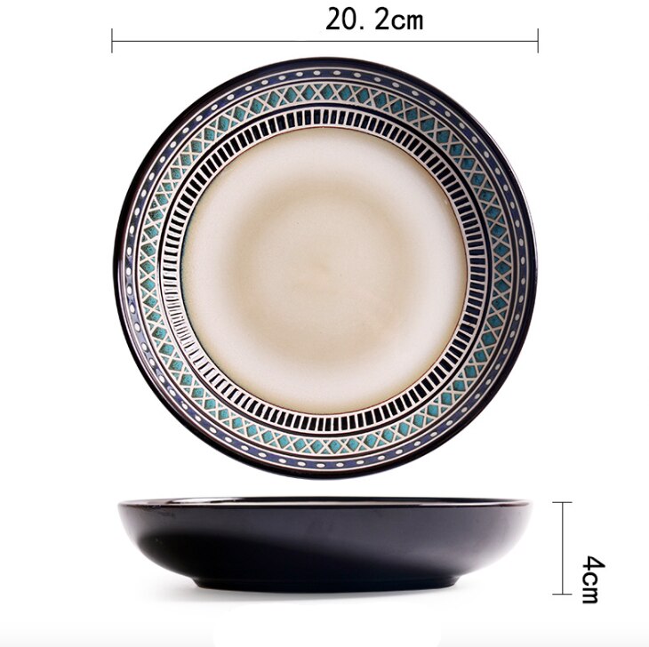 Cartoon Dinner Plate Set Ceramic Kitchen Plate Breakfast Tableware Set Food Dishes Rice Salad Noodles Bowl Soup Cup Kitchen: 1