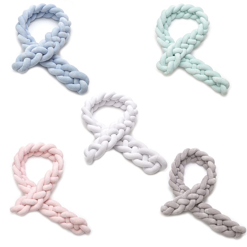 1.5M/2.2M Baby Stootrand Baby Snake Gevlochten Kussen Pasgeboren Wieg Protector F3ME