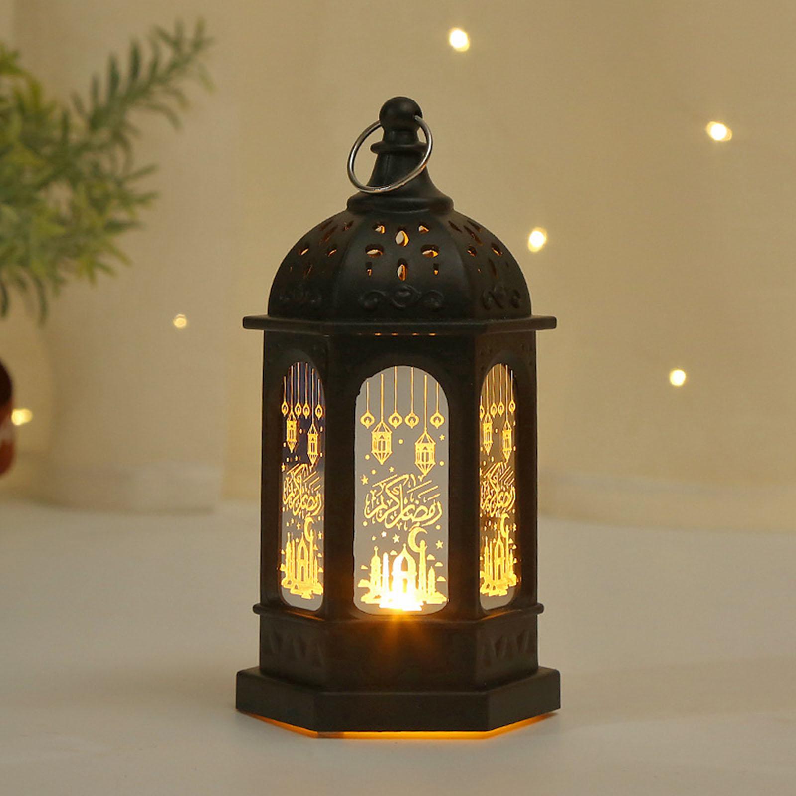 LED Lanterns Ramadan Lantern Lamp for Hanging for Event Decor: black