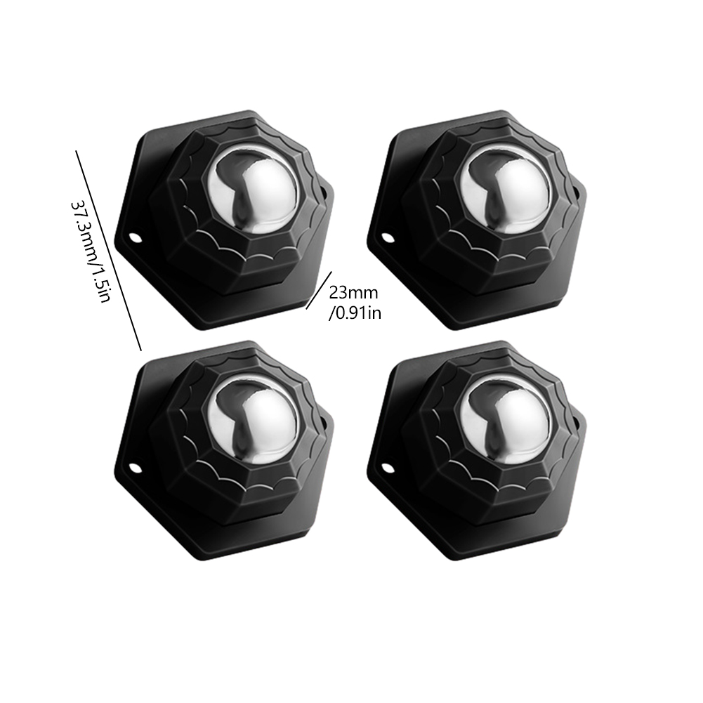 4pcs Moving Roller Kit Self Adhesive Mini Caster Wheels 360 Degree Rotation Universal for Trash Can Storage Box Small Furniture