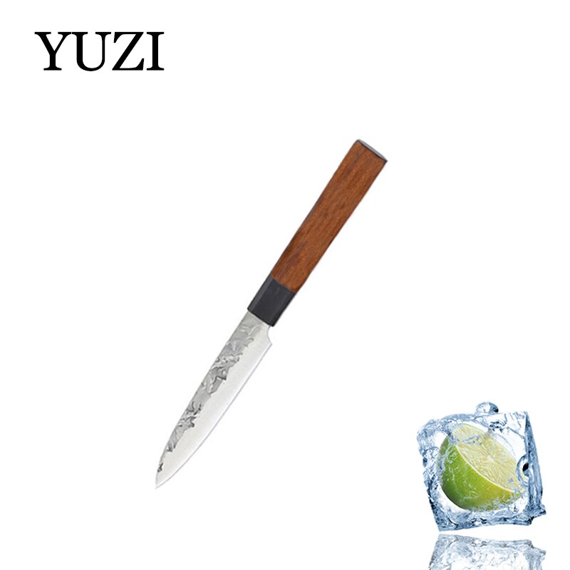 Yuzi Keukenmessen 5Pcs Set Gesmeed Koksmes Set Japanse Kiritsuke Mes Vlees Hakmes Snijden Mes Koken Tool: 3.5inch paring knife