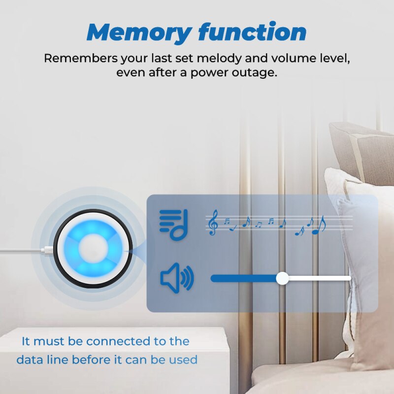 USB Wireless Doorbell Welcome bell Intelligent Home Door bell Alarm 58 Songs Smart Doorbell Wireless bell IP55 Waterproof Button