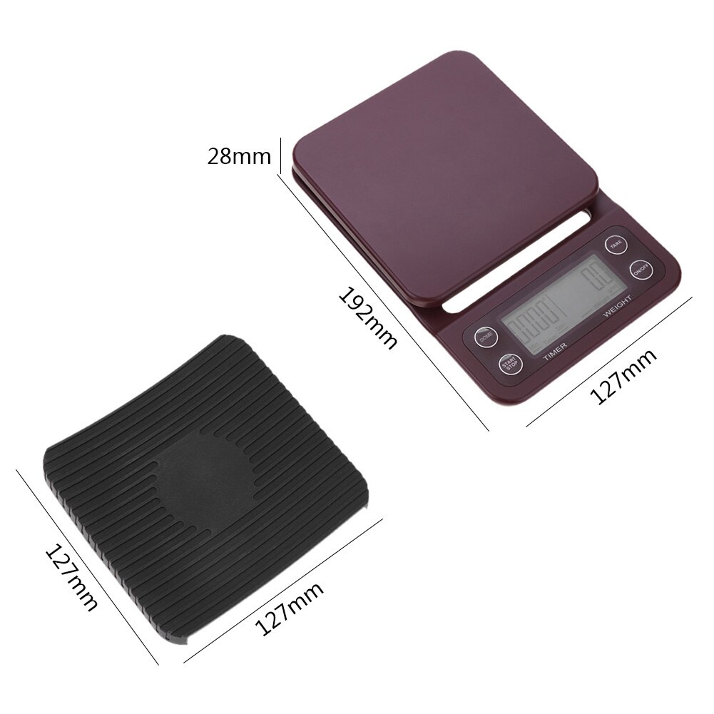 3kg/5kg/10kg/0.1g Mini LCD Electronic Scales Drip Coffee Scale Pocket Digital Scale High Precision Jewelry Weight Balance Scale: E  3kg 0.1g