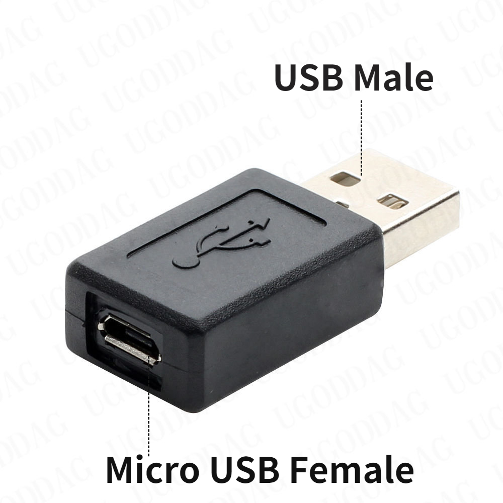 USB 2,0 tipo A hembra a Micro USB B hembra adaptador convertidor de enchufe USB 2,0 a conector Micro USB al por mayor: Naranja / 0,8 m