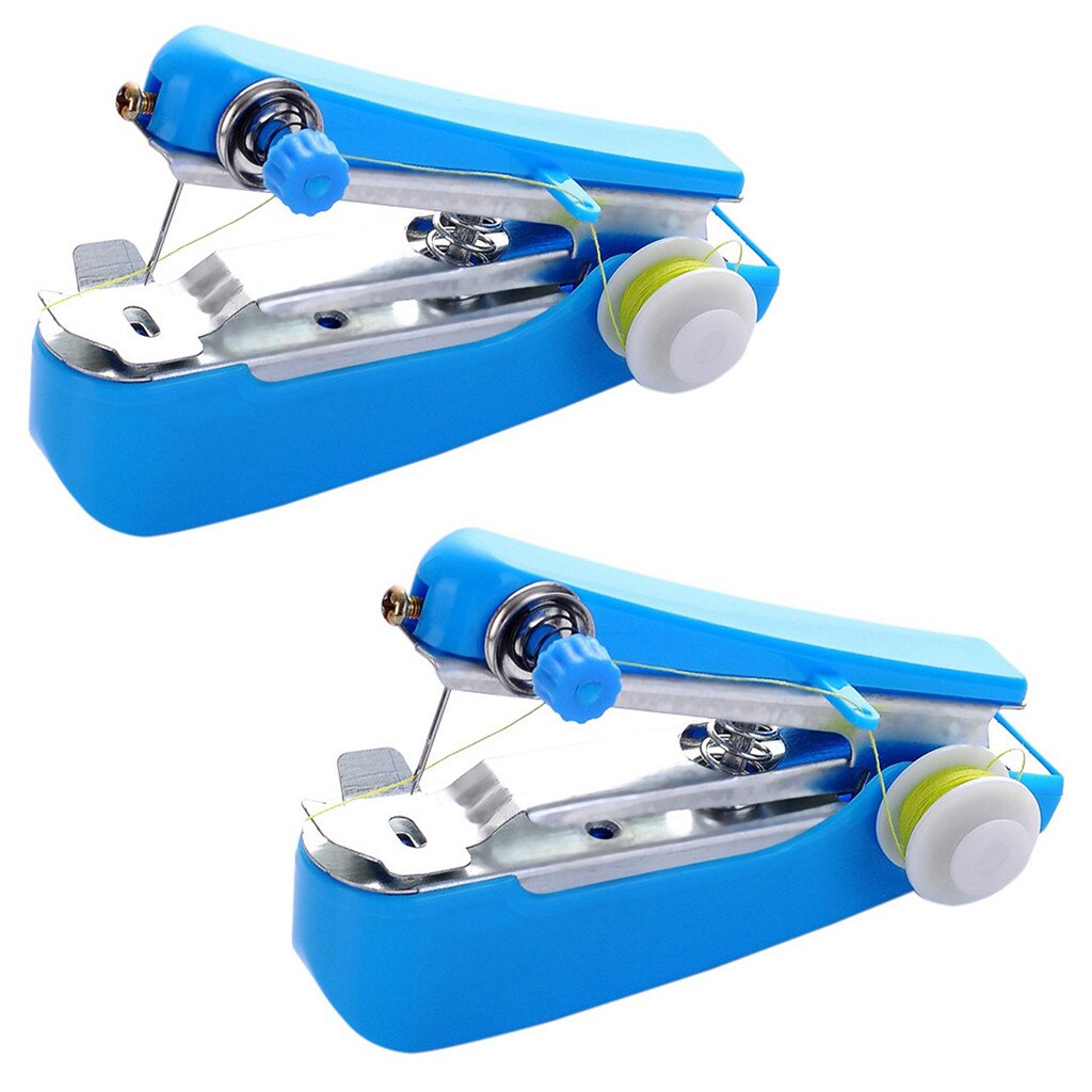 Portable Household Mini Hand Sewing Machine Quick Stitch Sew Needlework Cordless Clothes Fabrics Household Sewing Tools: Gold