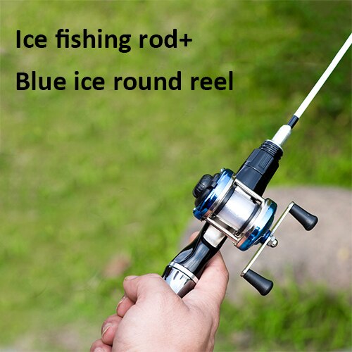 Goture Winter Ijs Hengel 65Cm Baitcasting Hengel Baars Snoek Snoekbaarzen Jigging Rod: rod blue reel