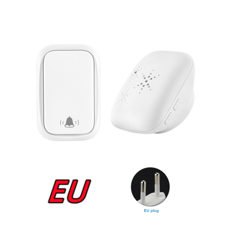 Cerhot Self Powered Outdoor Wireless Doorbell Waterproof Door Ring Chime 150M Distance 38 Songs Home Welcome Door Bell Sets: black