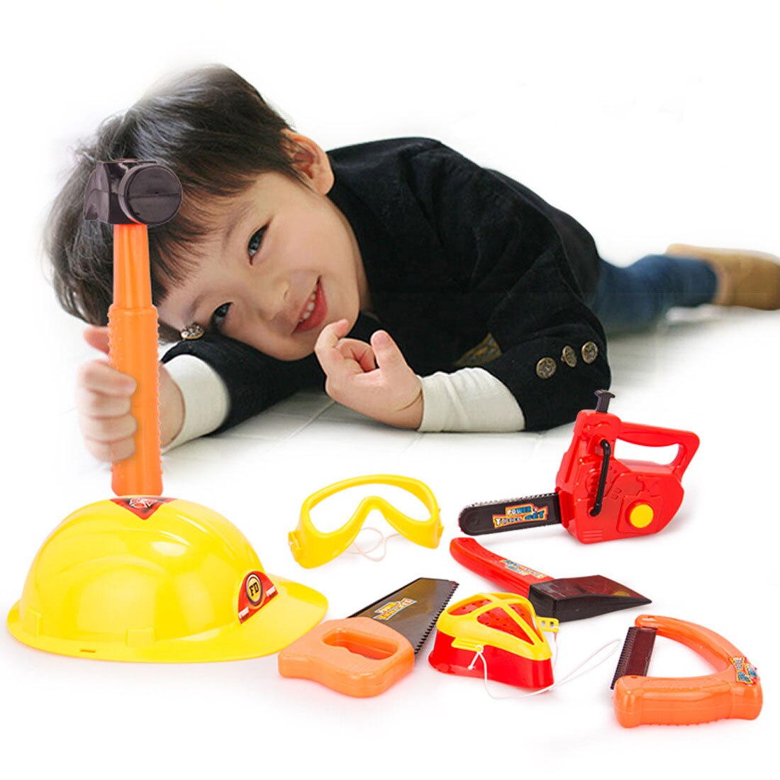 Børn reparationsværktøj legetøj abs sikkerhedssimulering elektrisk boretrækker demontering foregiver værktøj legetøj uddannelse børnelegetøj