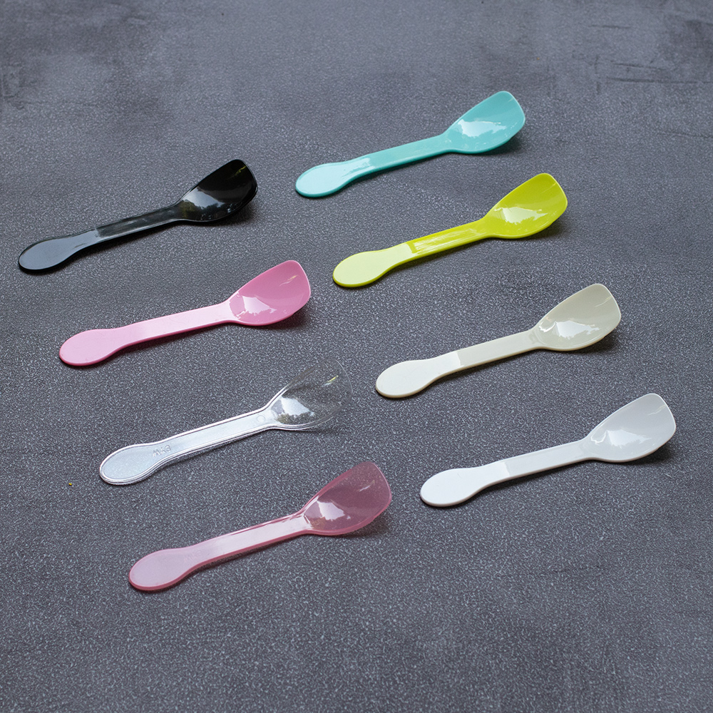 36/50Pcs Verschillende Kleur Biologisch Afbreekbaar Mini Plastic Lepel Wegwerp Flarware Lepel Voor Dessert