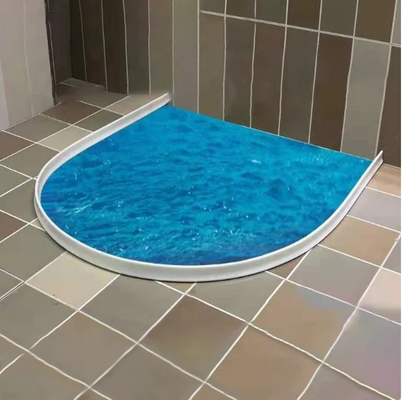 Rubberen Siliconen Douche Barrière Waterstop Badkamer Waterdichte Strip Waterhoudende Strip Buigbare Deur Bodem Afdichting Strip