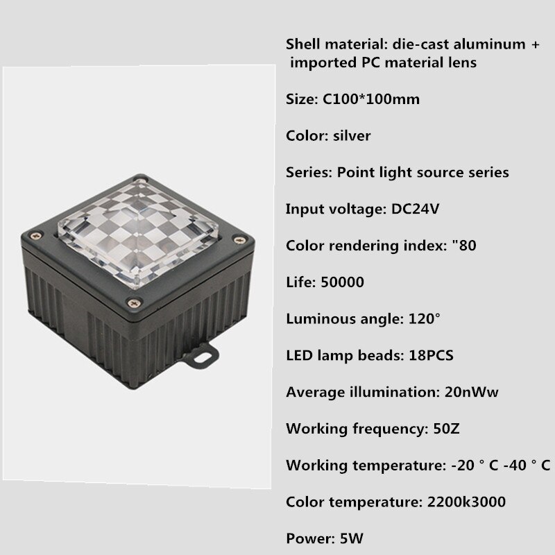 LED Punt Lichtbron Brug Outdoor Lamp DMX512 Full Color 5 WLED Vierkante Punt Licht Hotel Verlichting Pixel Punt Lichten DC24V