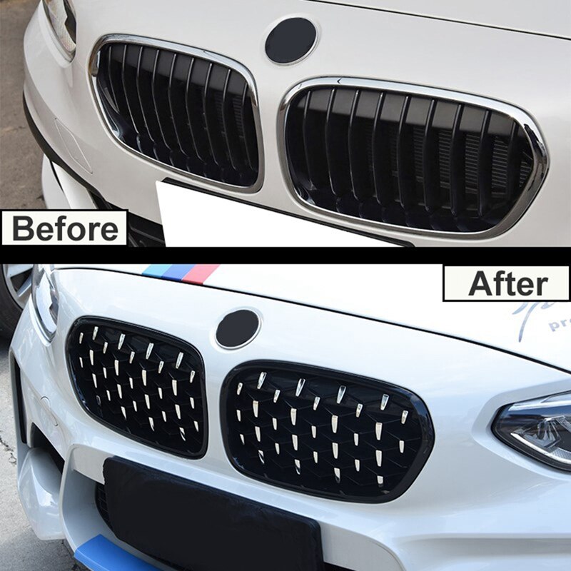 Front Nier Grill, voor Hood Diamant Grille Meteor Grill Voor-Bmw 1 Serie F20 F21 Lci -17 51137371685 51137371686