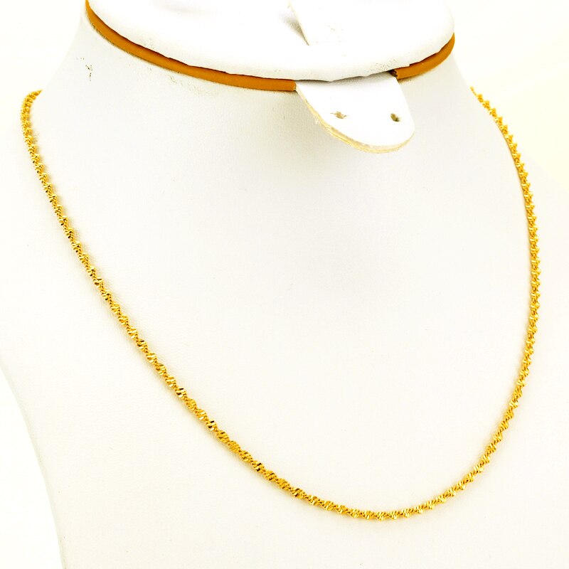 Water-Wave Keten Ethiopische Kettingen Voor Vrouwen Gouden Kleur Koper Mode Afrika Sieraden