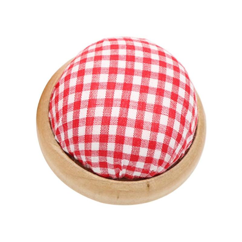 1pc mini artesanal bola em forma de diy artesanato agulha pino almofada titular acessórios de costura almofada de agulha pincoins: Vermelho
