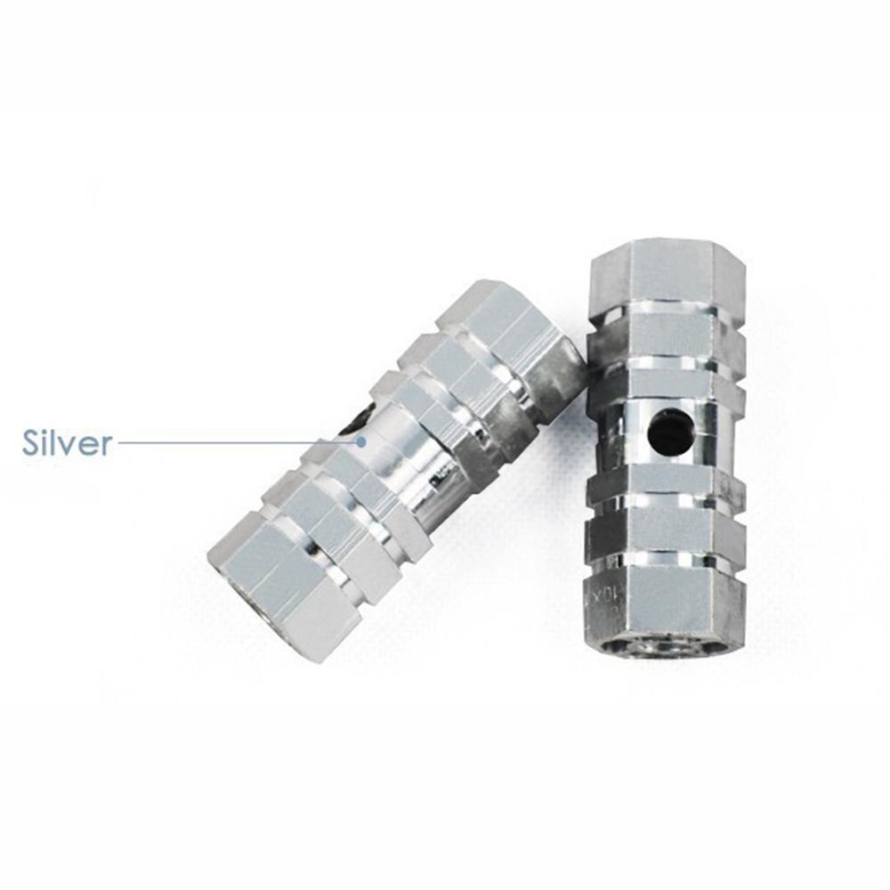 2 uds de aluminio antideslizante bicicleta MTB bicicleta Pedal del eje trasero delantero pie clavijas BMX reposapiés palanca cilindro accesorios de bicicleta: Plata