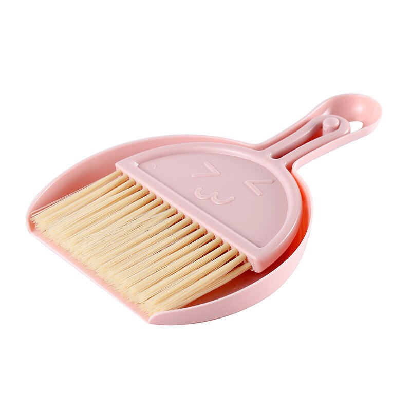 Mini cepillo limpieza pequeño, escoba, recogedor de polvo, limpieza de basura, mesa, herramientas de limpieza del hogar, utensilios para el hogar: Rosa
