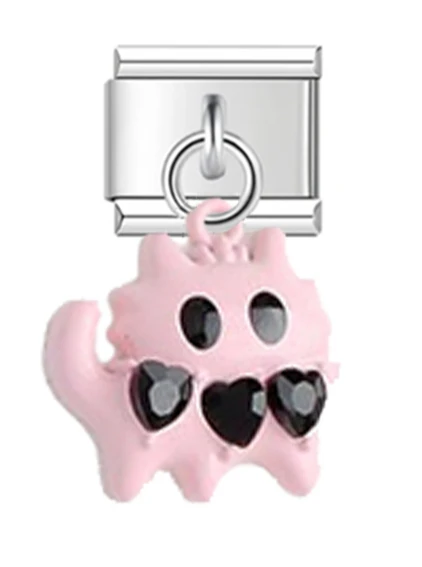 2025 de para mujer lindo gato pez italiano encanto ajuste 9mm pulsera de acero inoxidable joyería de: VERMEIL