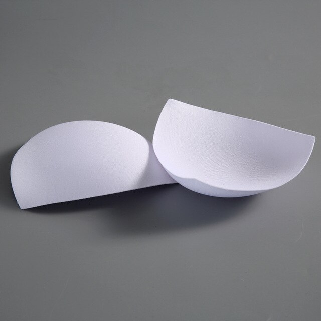 2Pcs 1pair Thick Sponge Bra Pads Push Up Breast Enhancer Removeable Bra Padding Inserts Cups for Swimsuit Bikini Padding: White