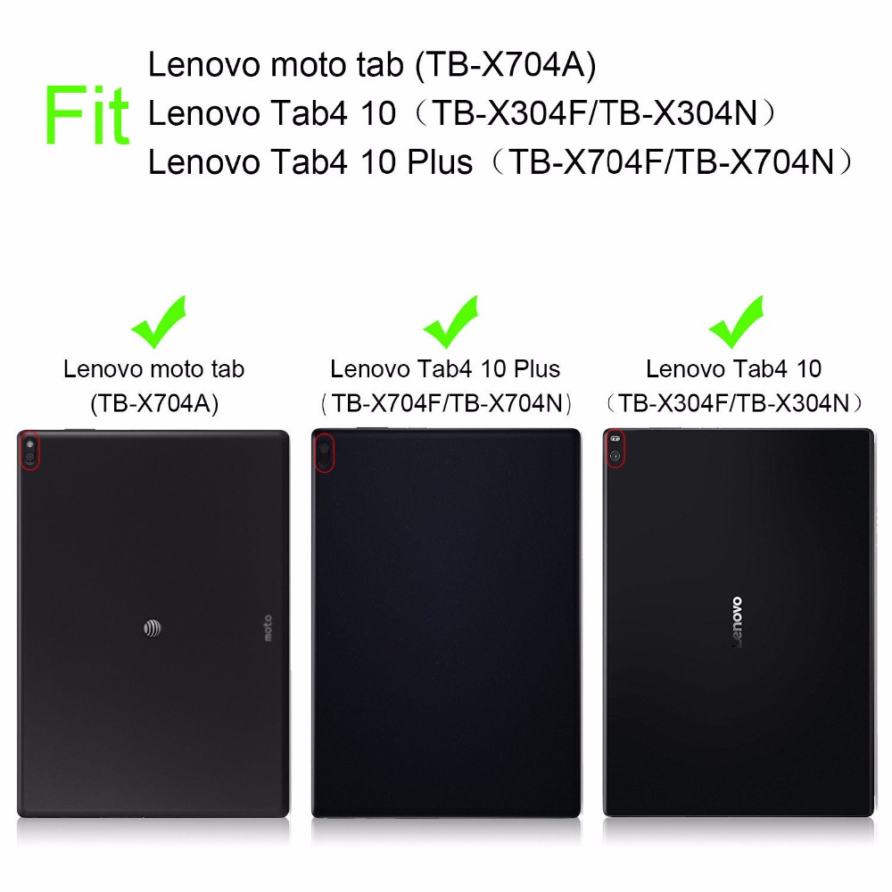 Kemile Mince étui en cuir intelligent Pour Lenovo Tab 4 10 TB-X304L TB-X304F/N Tab 4 10 Plus TB-X704L TB-X704F/N Housse étui pour tablette